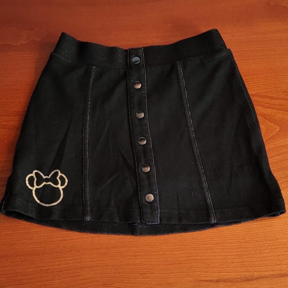 Black Skirt with Gold Minnie Detail